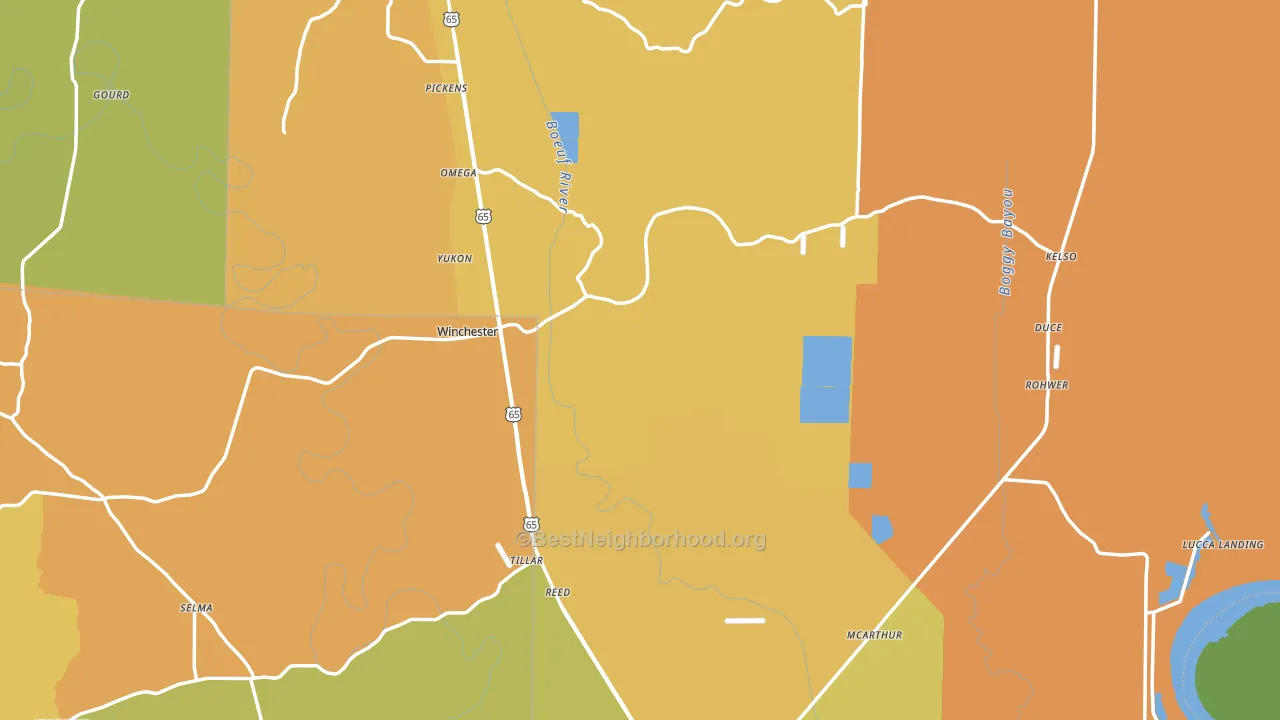 Desha County, AR block-group voter-turnout map