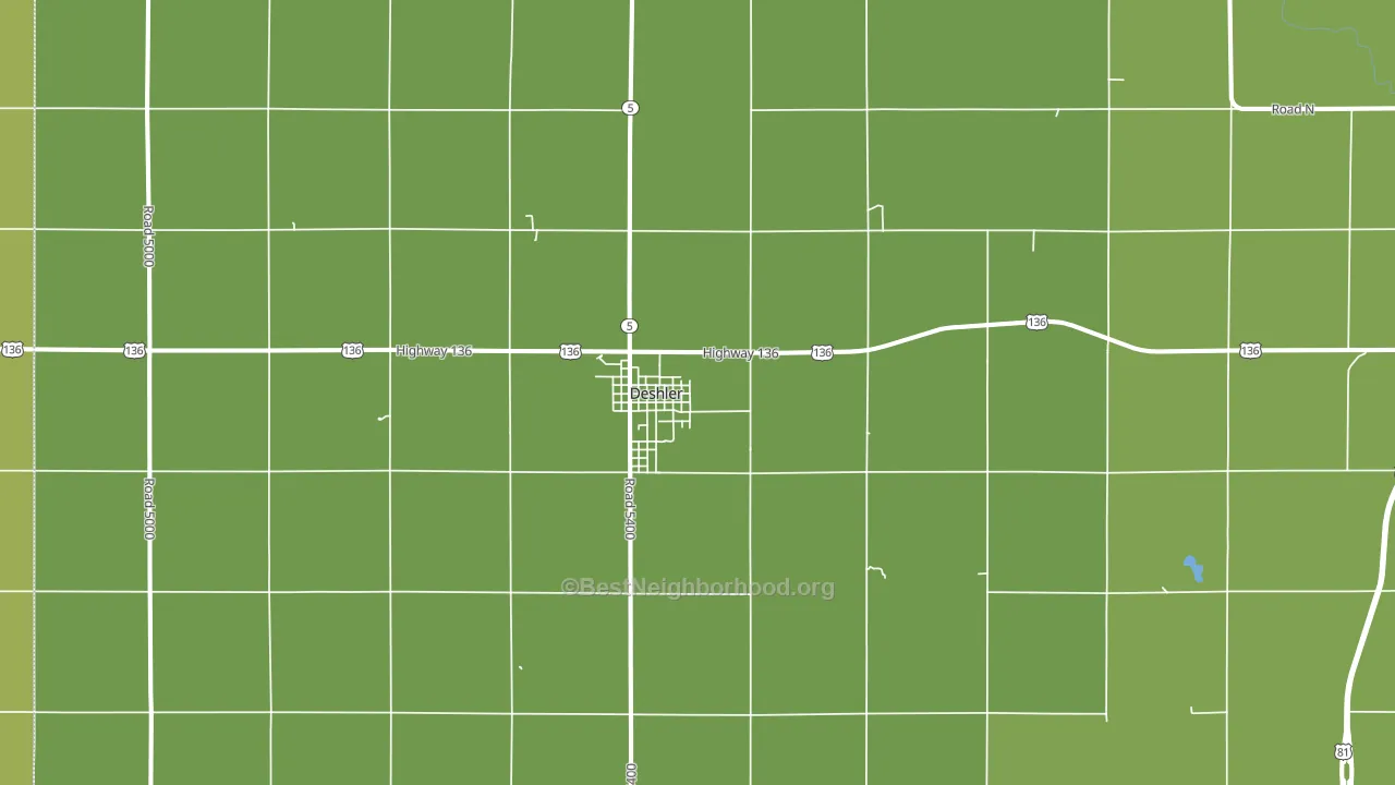 Deshler, NE block-group voter-turnout map