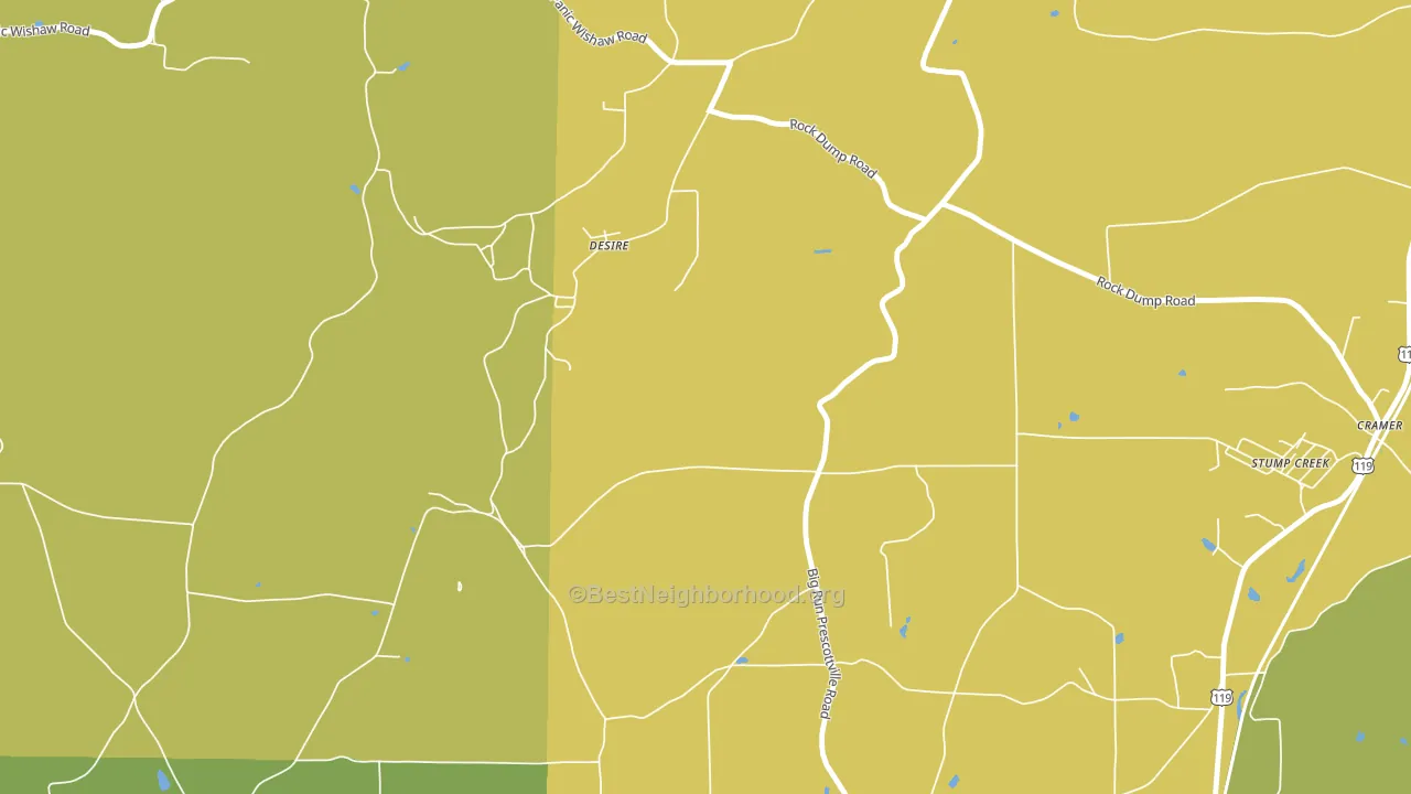 Desire, PA block-group voter-turnout map