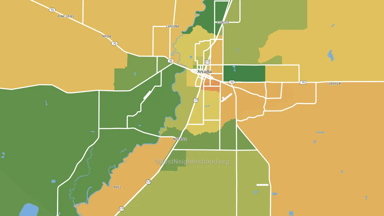 DeSoto County, FL block-group voter-turnout map