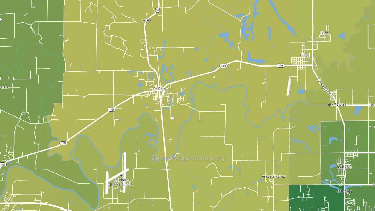 DeSoto, IL block-group voter-turnout map