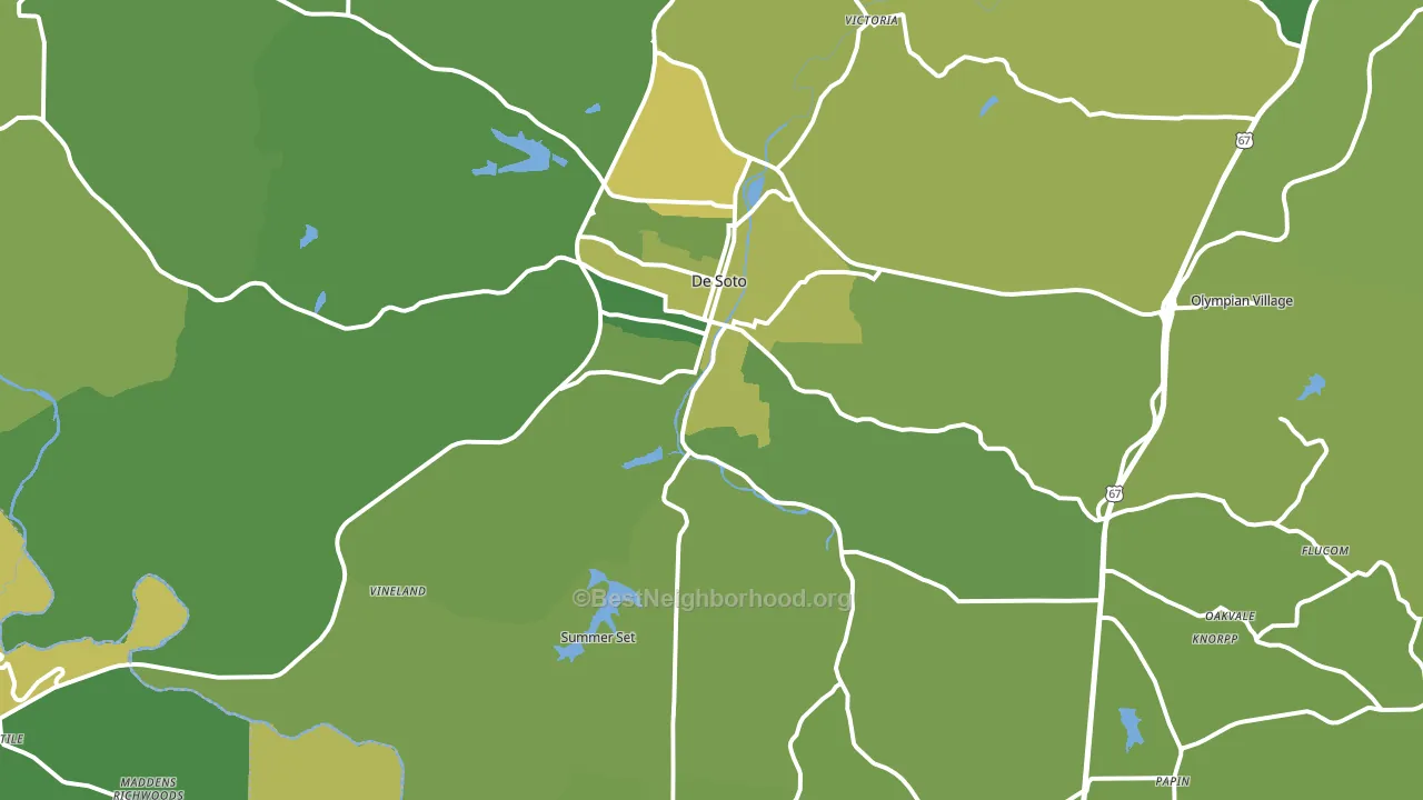 DeSoto, MO block-group voter-turnout map