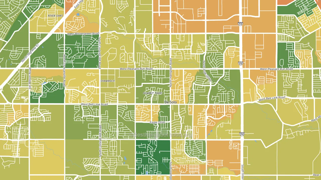 DeSoto, TX block-group voter-turnout map