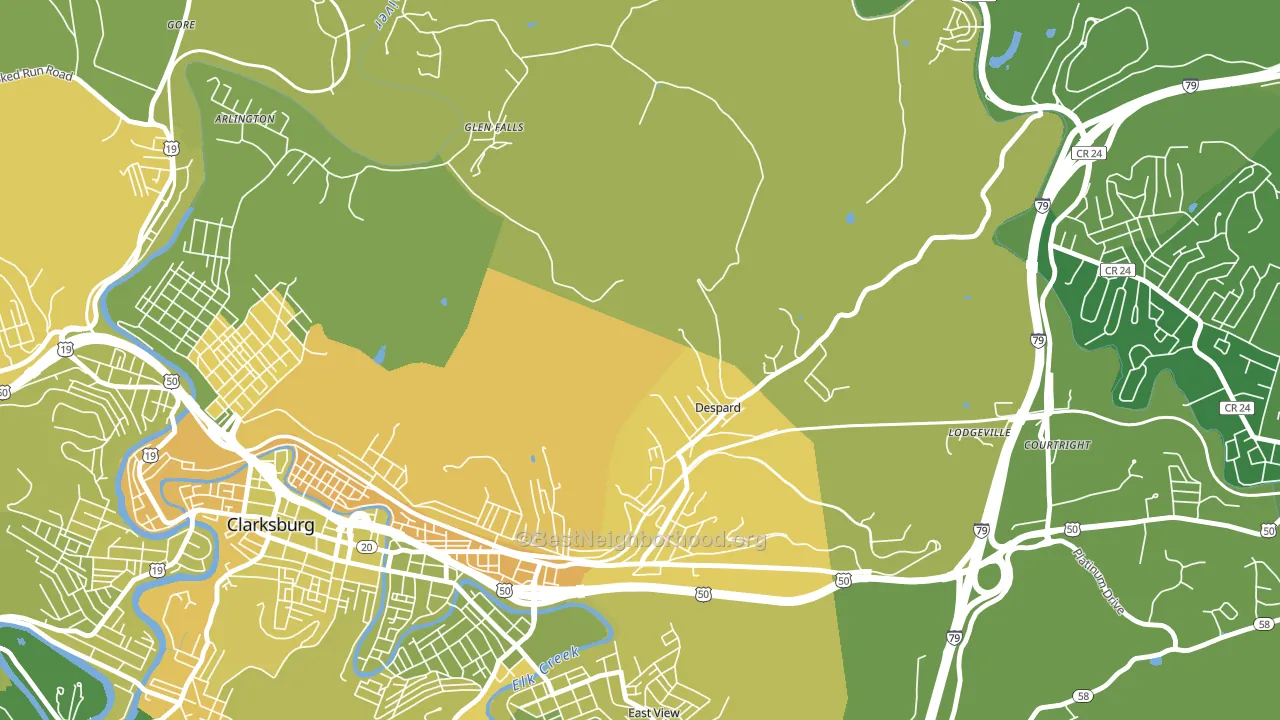 Despard, WV block-group voter-turnout map