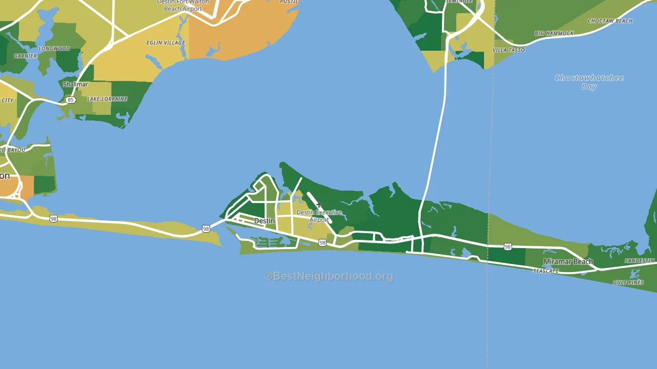 Destin, FL block-group voter-turnout map