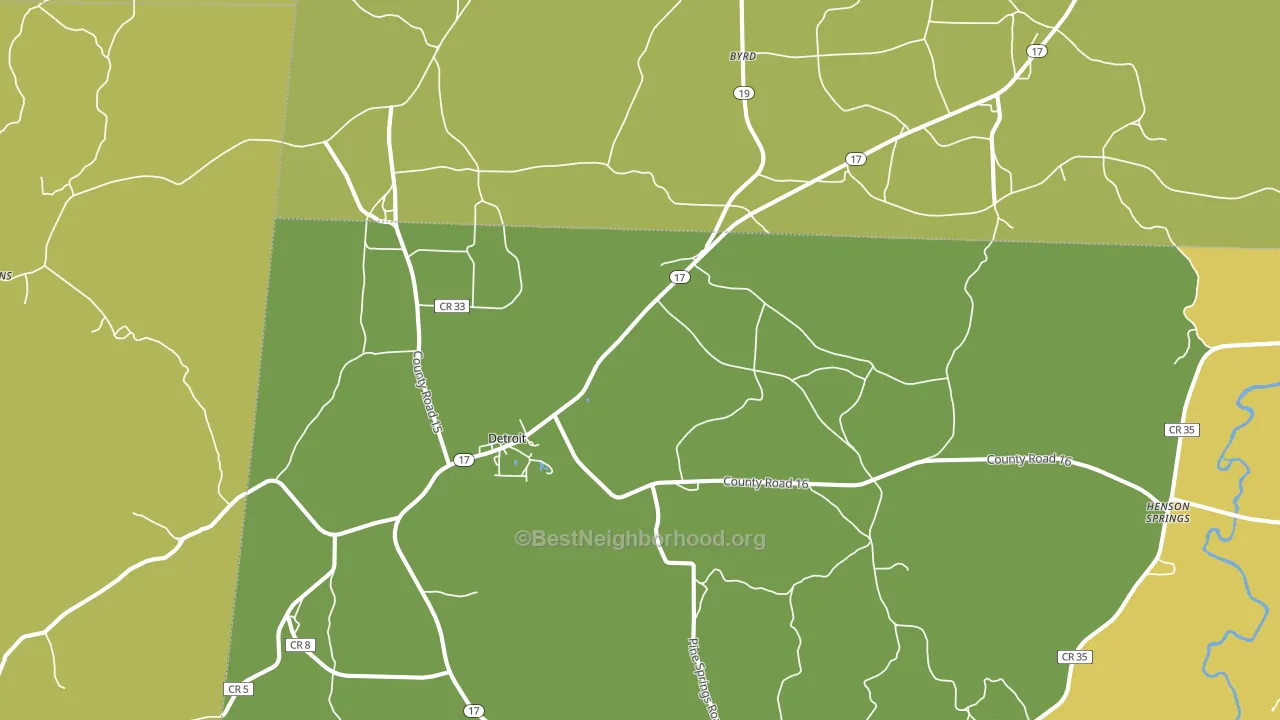 Detroit, AL block-group voter-turnout map