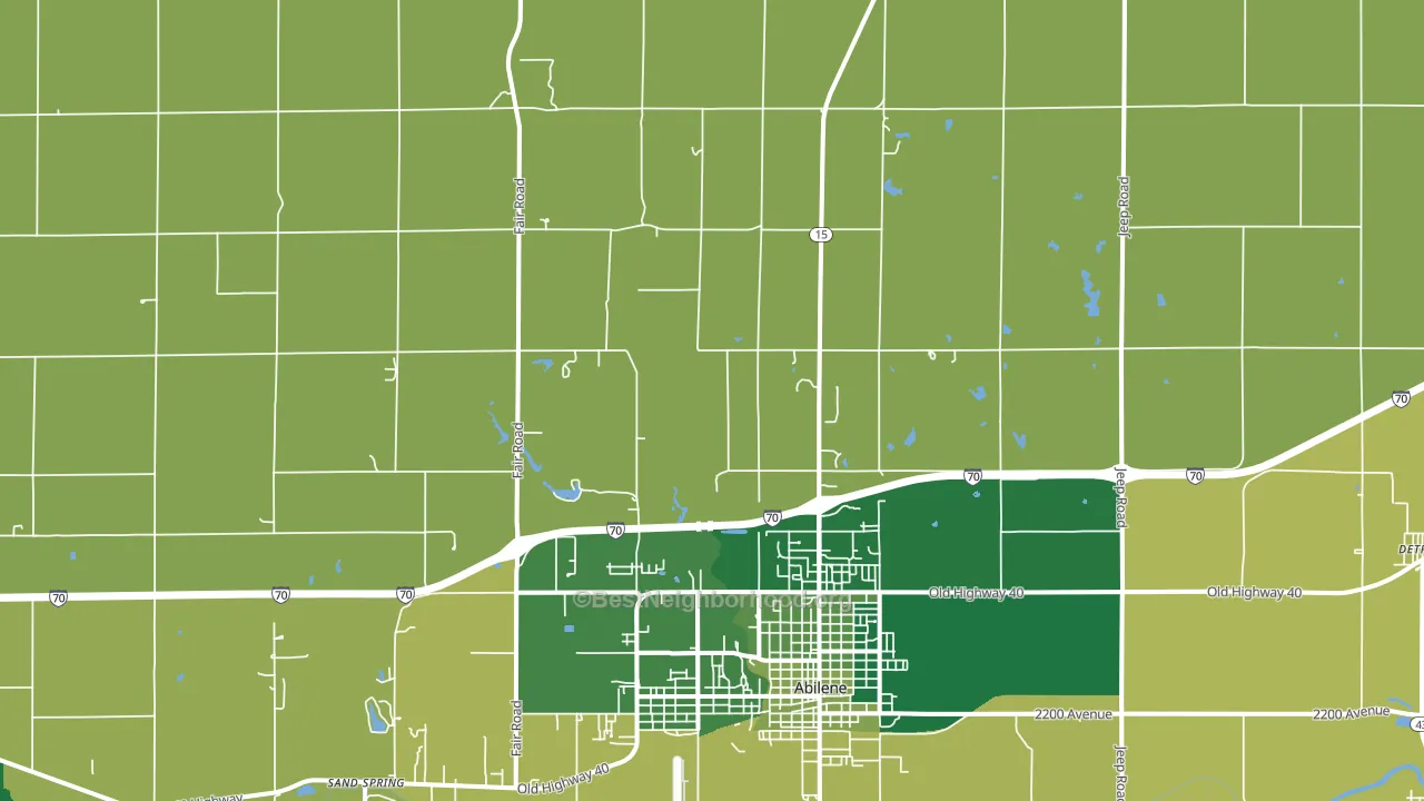 Detroit, KS block-group voter-turnout map