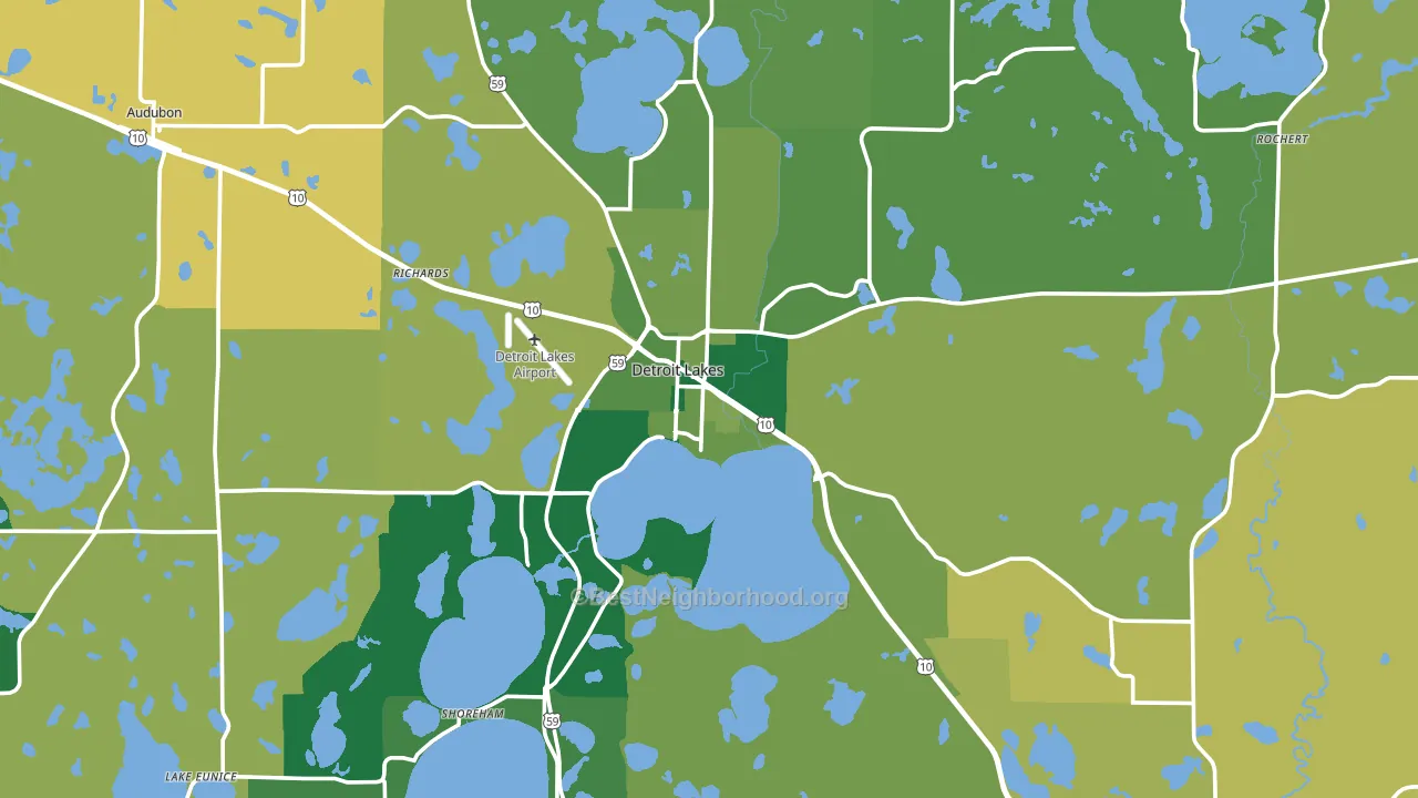 Detroit Lakes, MN block-group voter-turnout map