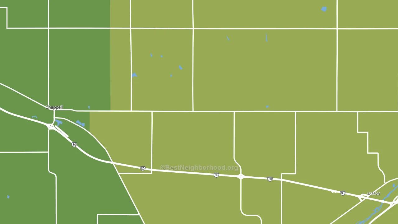 Deuel County, NE block-group voter-turnout map