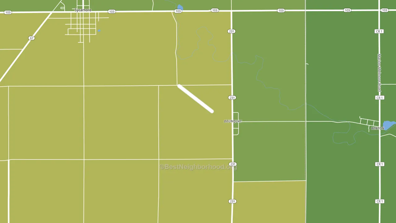 Deunquat, OH block-group voter-turnout map