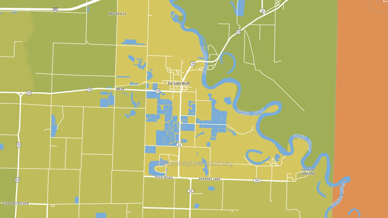 DeValls Bluff, AR block-group voter-turnout map