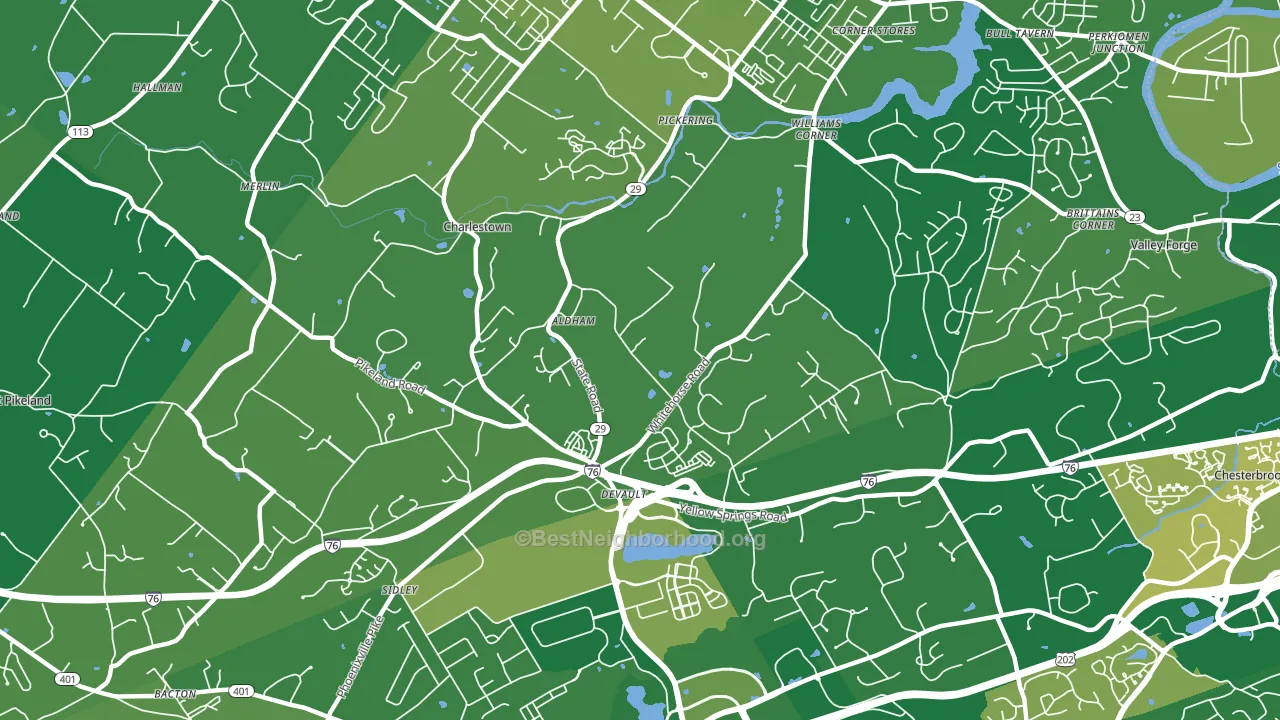 Devault, PA block-group voter-turnout map