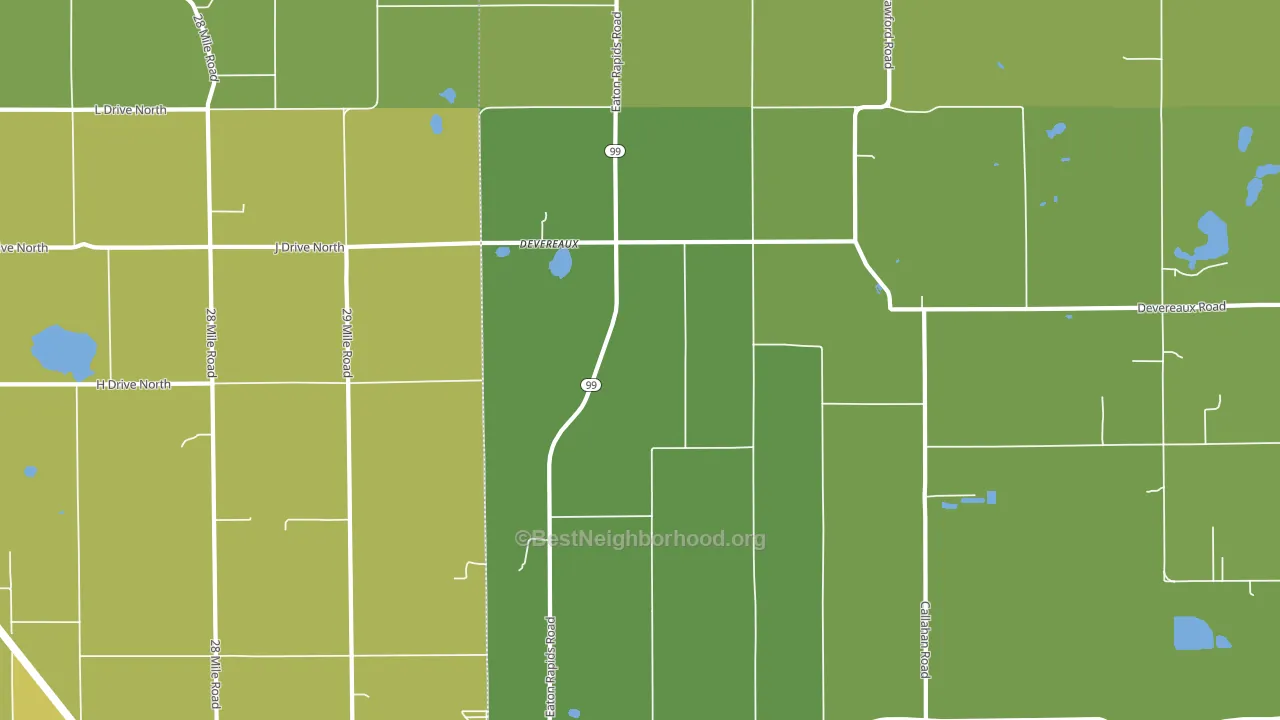 Devereaux, MI block-group voter-turnout map