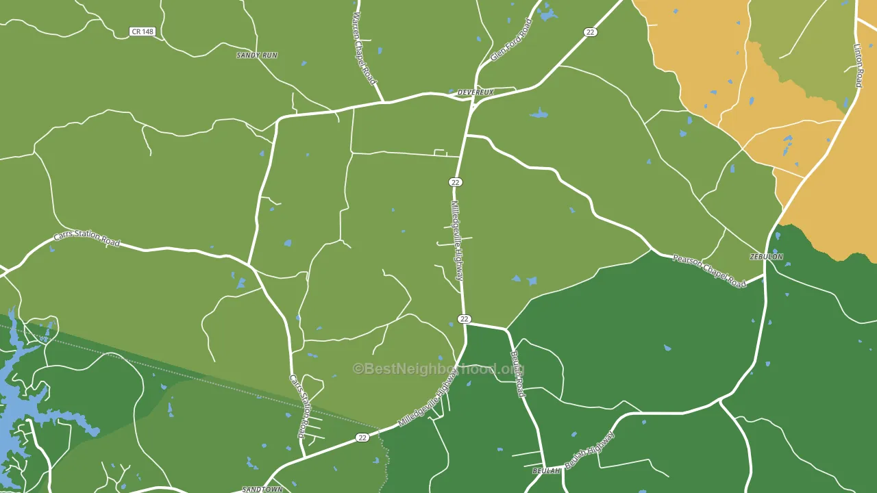 Devereux, GA block-group voter-turnout map