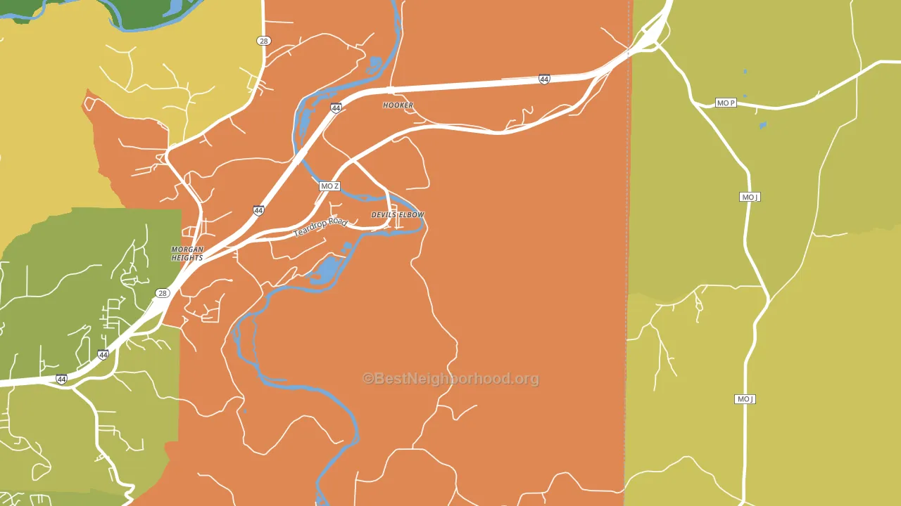 Devils Elbow, MO block-group voter-turnout map