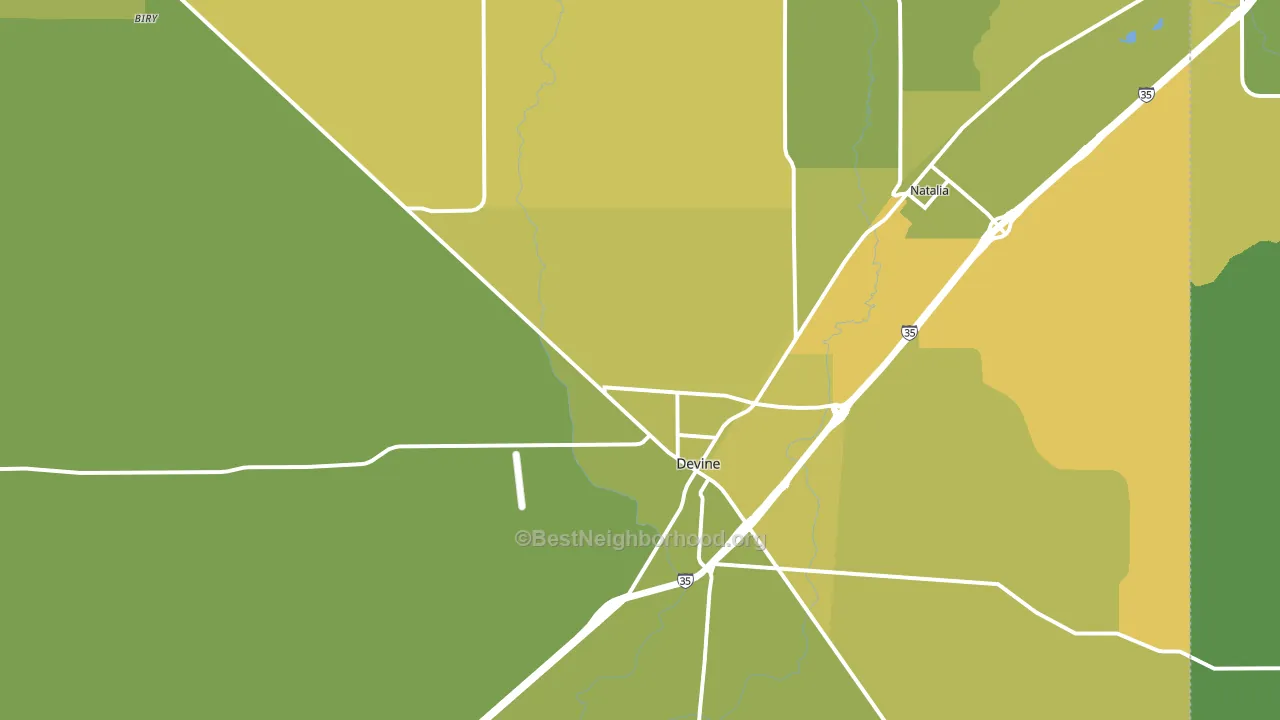 Devine, TX block-group voter-turnout map