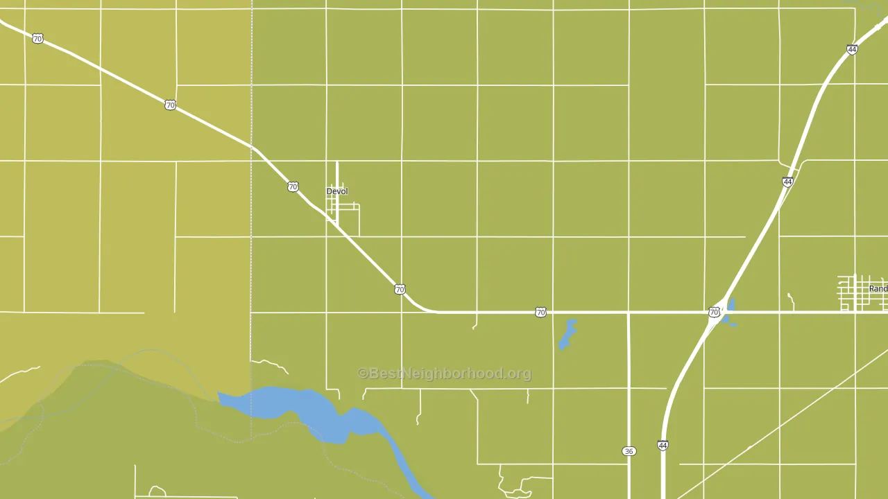 DeVol, OK block-group voter-turnout map