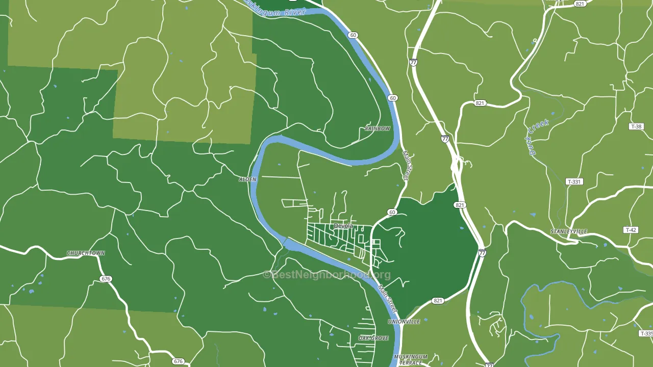 Devola, OH block-group voter-turnout map