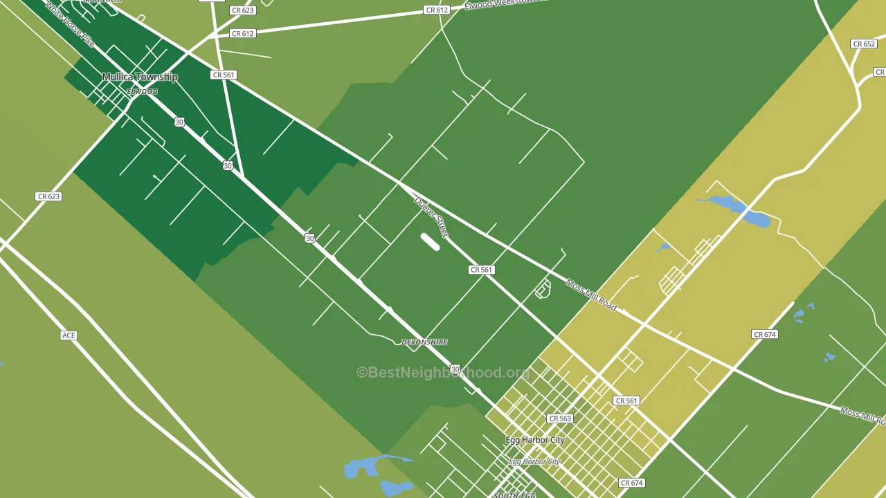Devonshire, NJ block-group voter-turnout map
