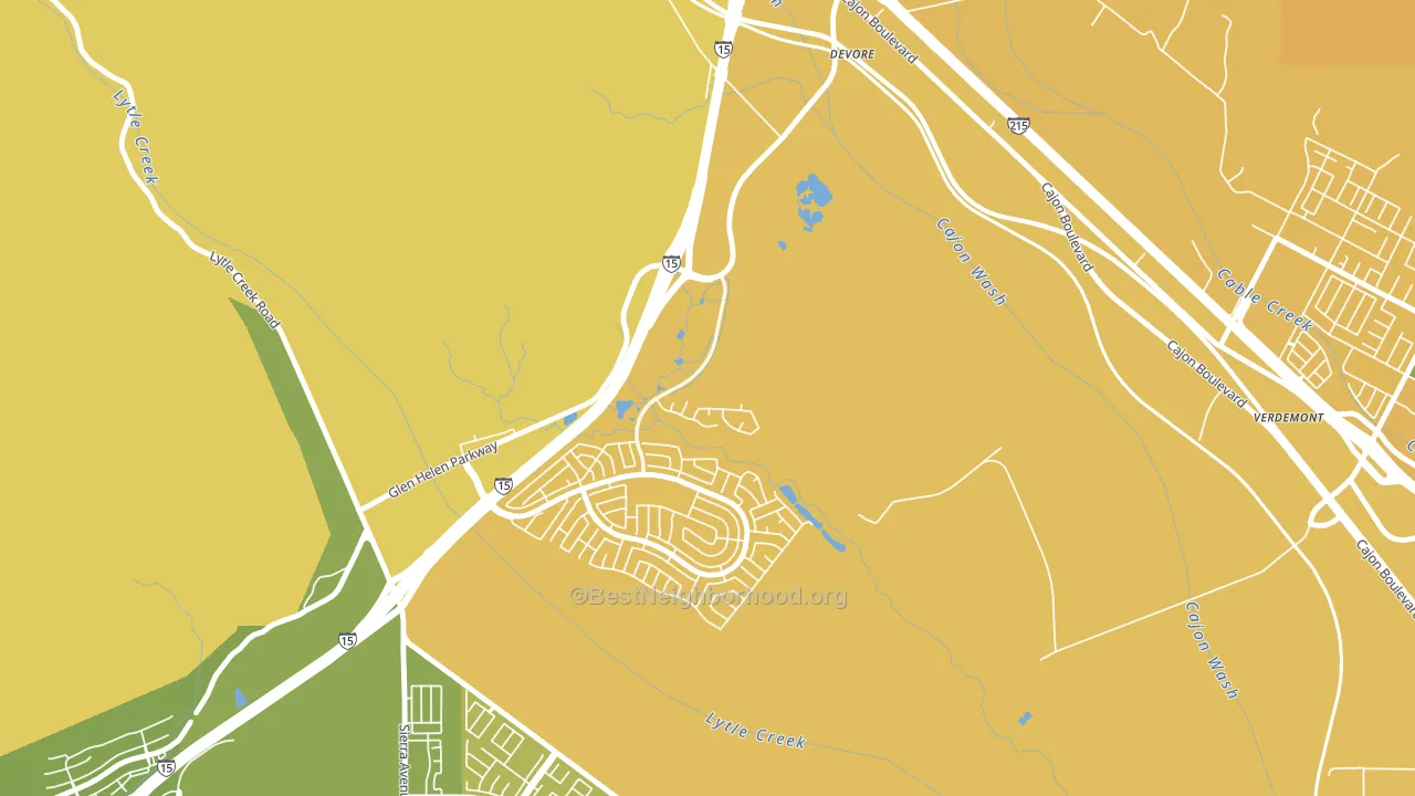 Devore, CA block-group voter-turnout map