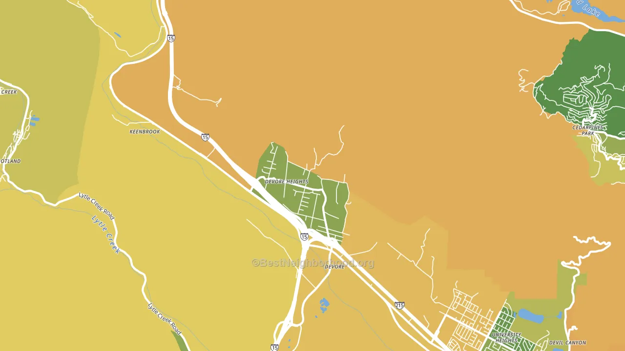 Devore Heights, CA block-group voter-turnout map