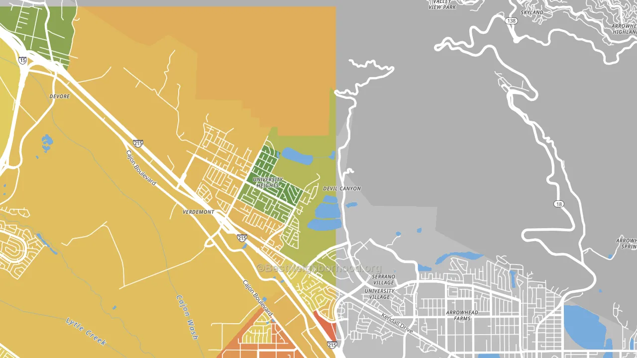 Devore Hghts, CA block-group voter-turnout map