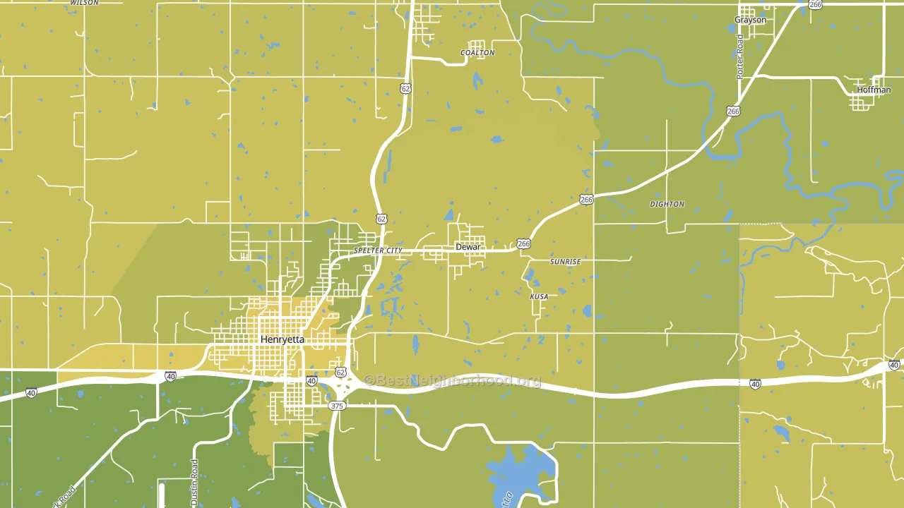 Dewar, OK block-group voter-turnout map