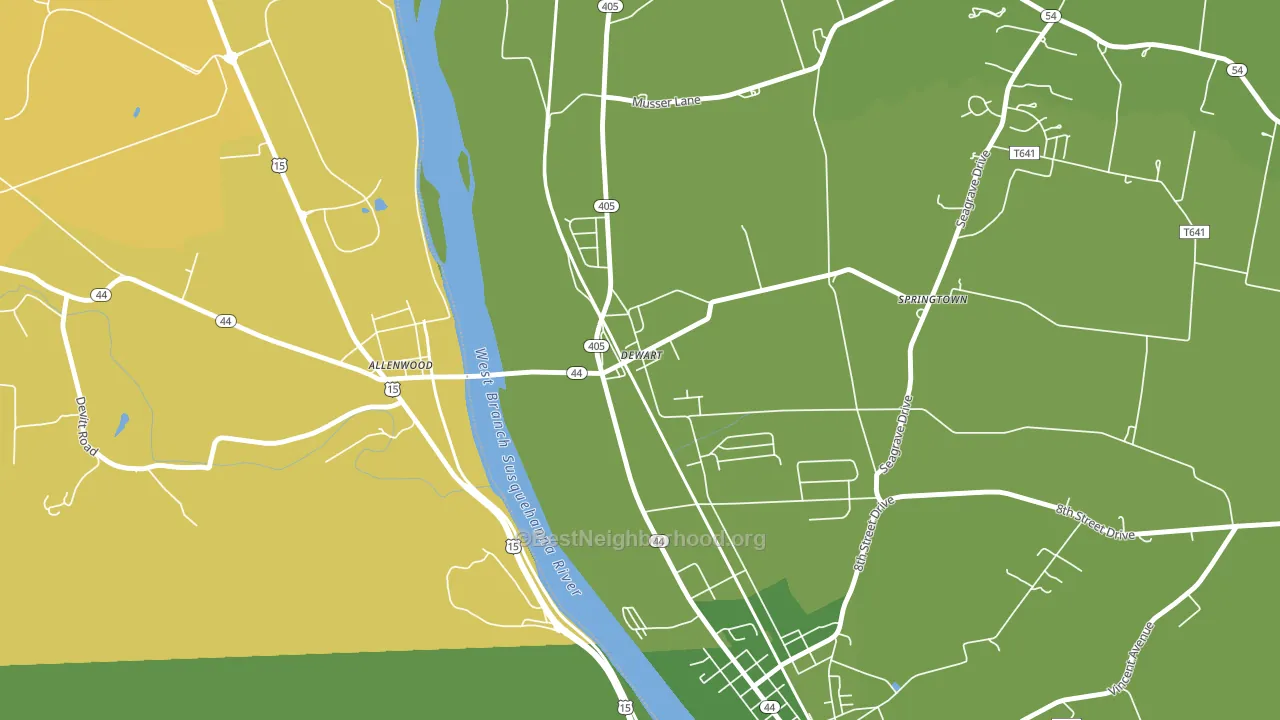 Dewart, PA block-group voter-turnout map