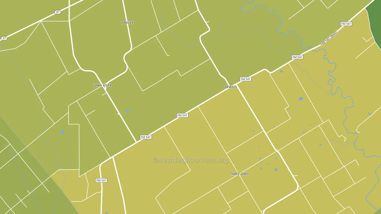 Dewees, TX block-group voter-turnout map