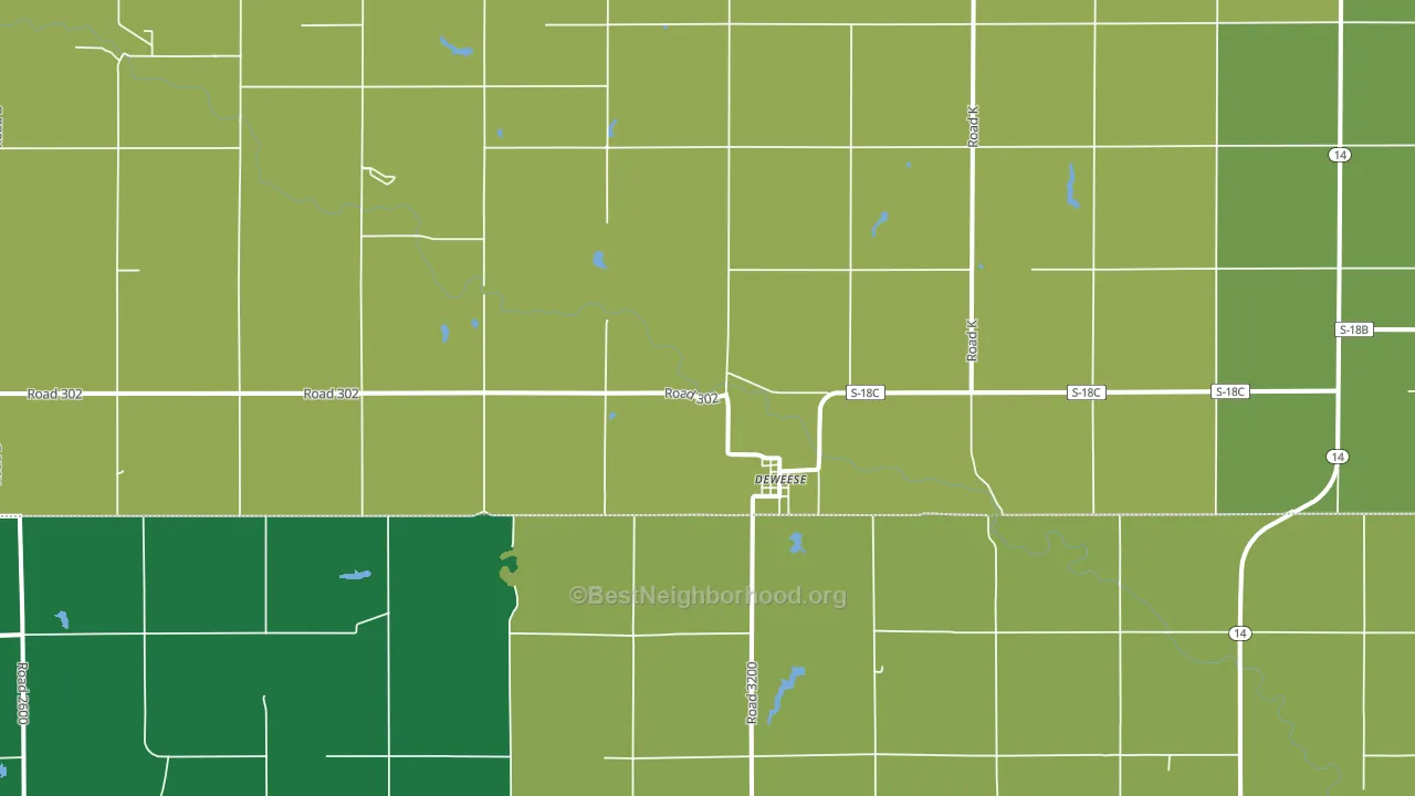 Deweese, NE block-group voter-turnout map