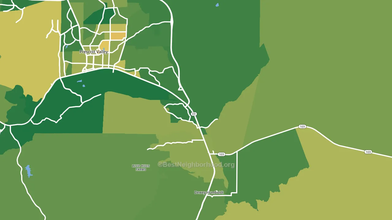 Dewey, AZ block-group voter-turnout map