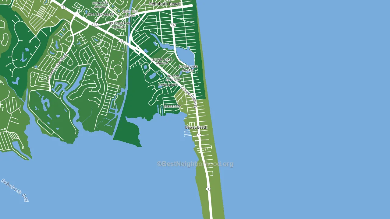 Dewey Beach, DE block-group voter-turnout map