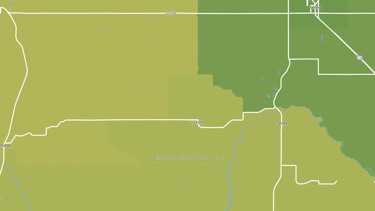 Dewey County, OK block-group voter-turnout map