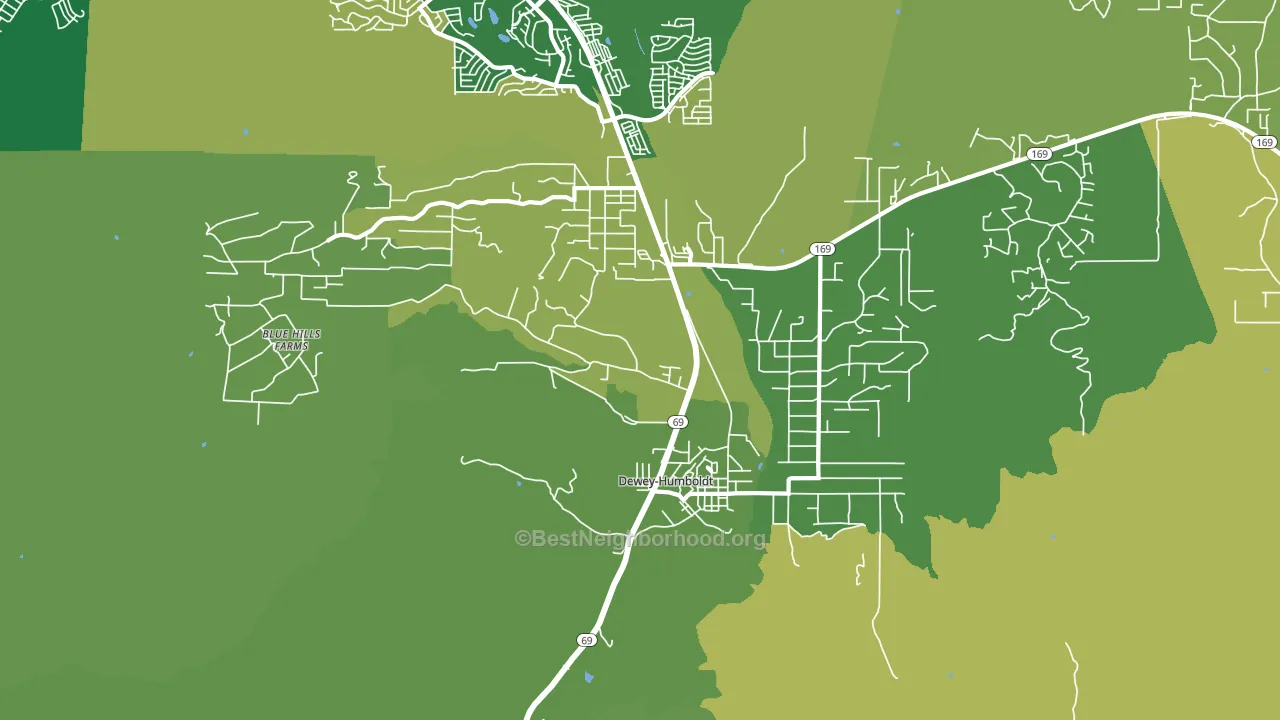 Dewey-Humboldt, AZ block-group voter-turnout map
