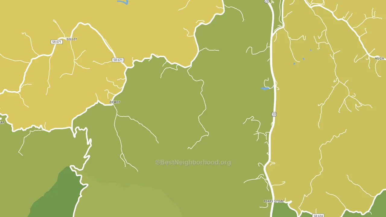 Dewey, VA block-group voter-turnout map