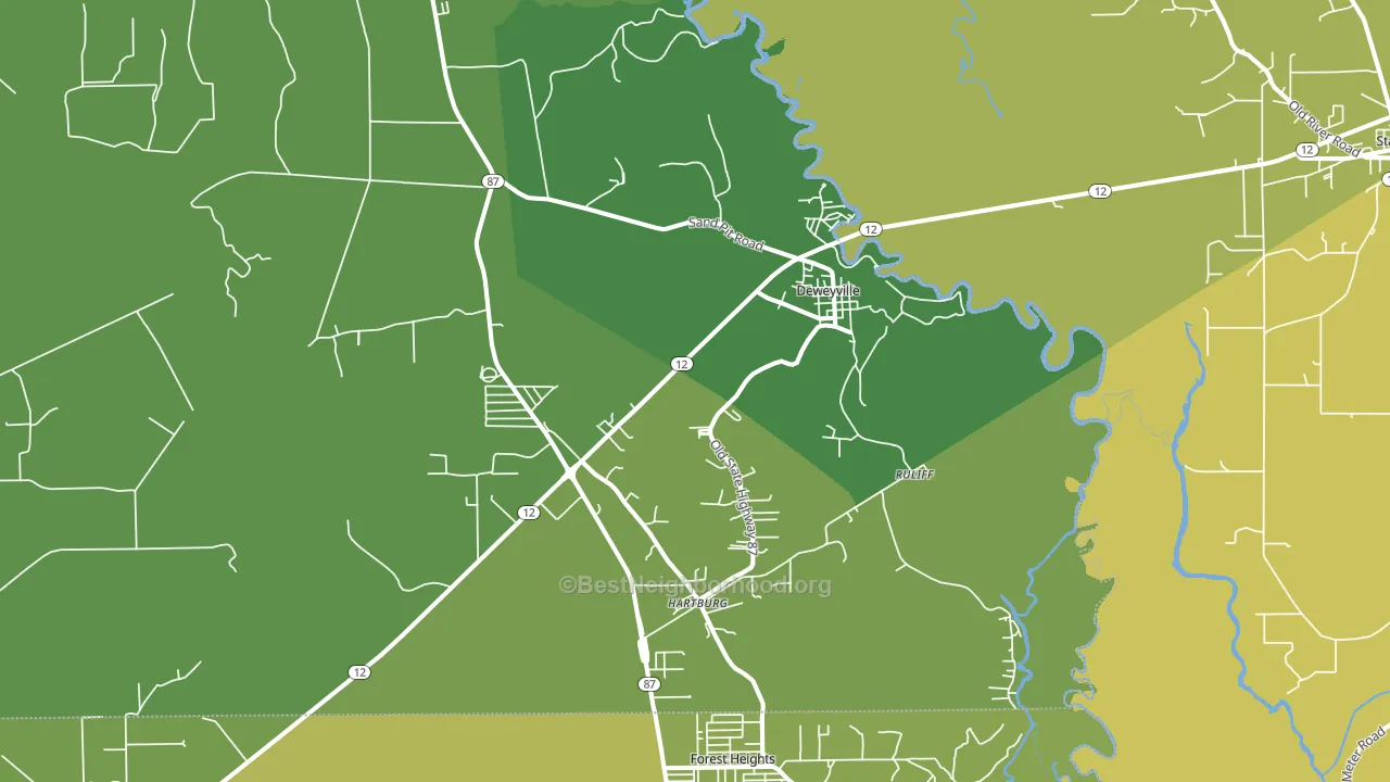 Deweyville, TX block-group voter-turnout map