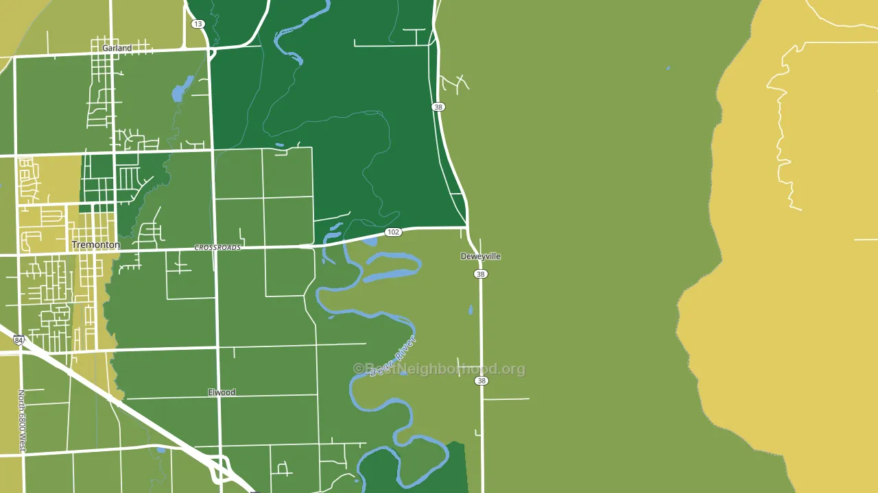 Deweyville, UT block-group voter-turnout map
