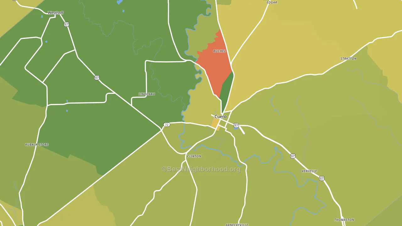 DeWitt County, TX block-group voter-turnout map