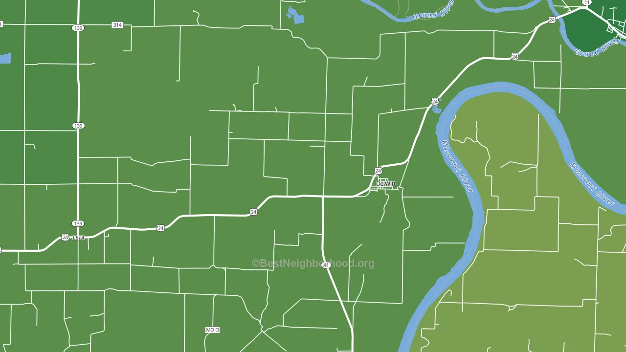 DeWitt, MO block-group voter-turnout map