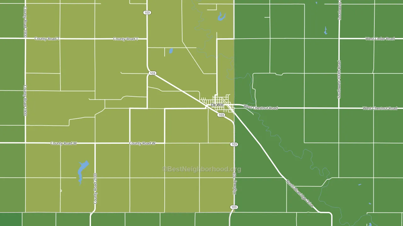DeWitt, NE block-group voter-turnout map