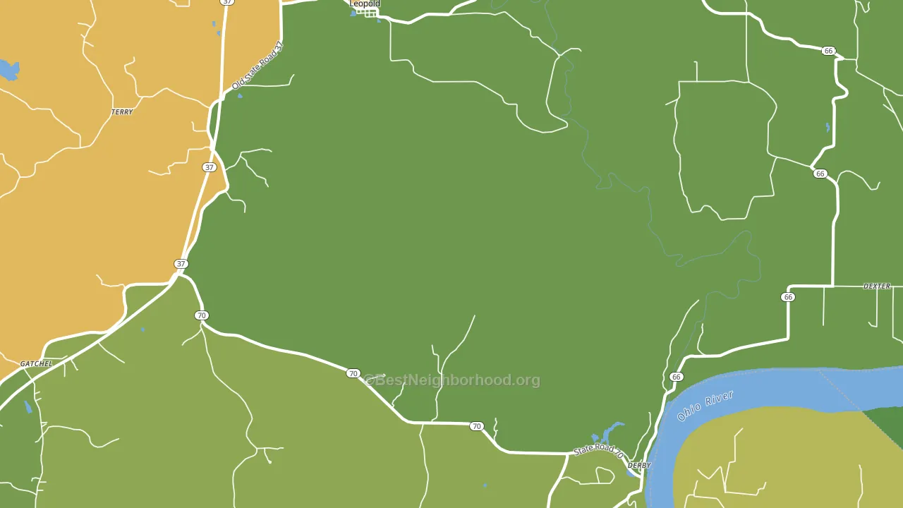 Dexter, IN block-group voter-turnout map