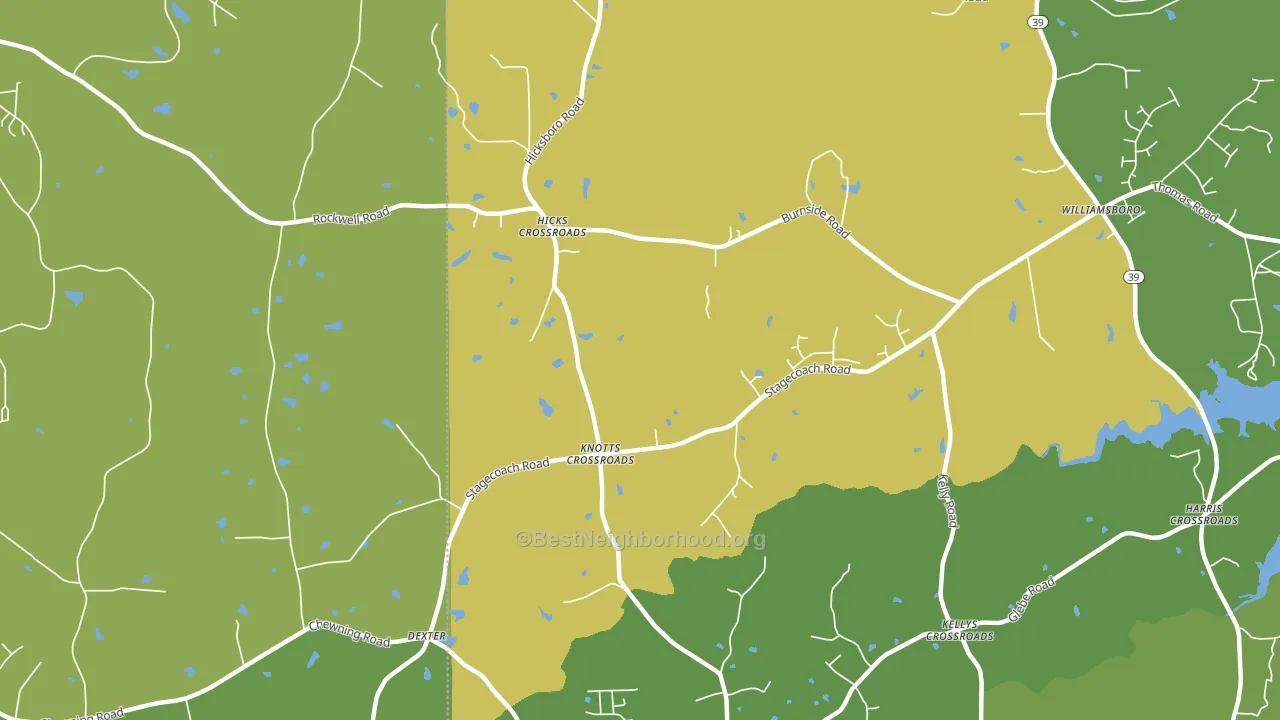 Dexter, NC block-group voter-turnout map