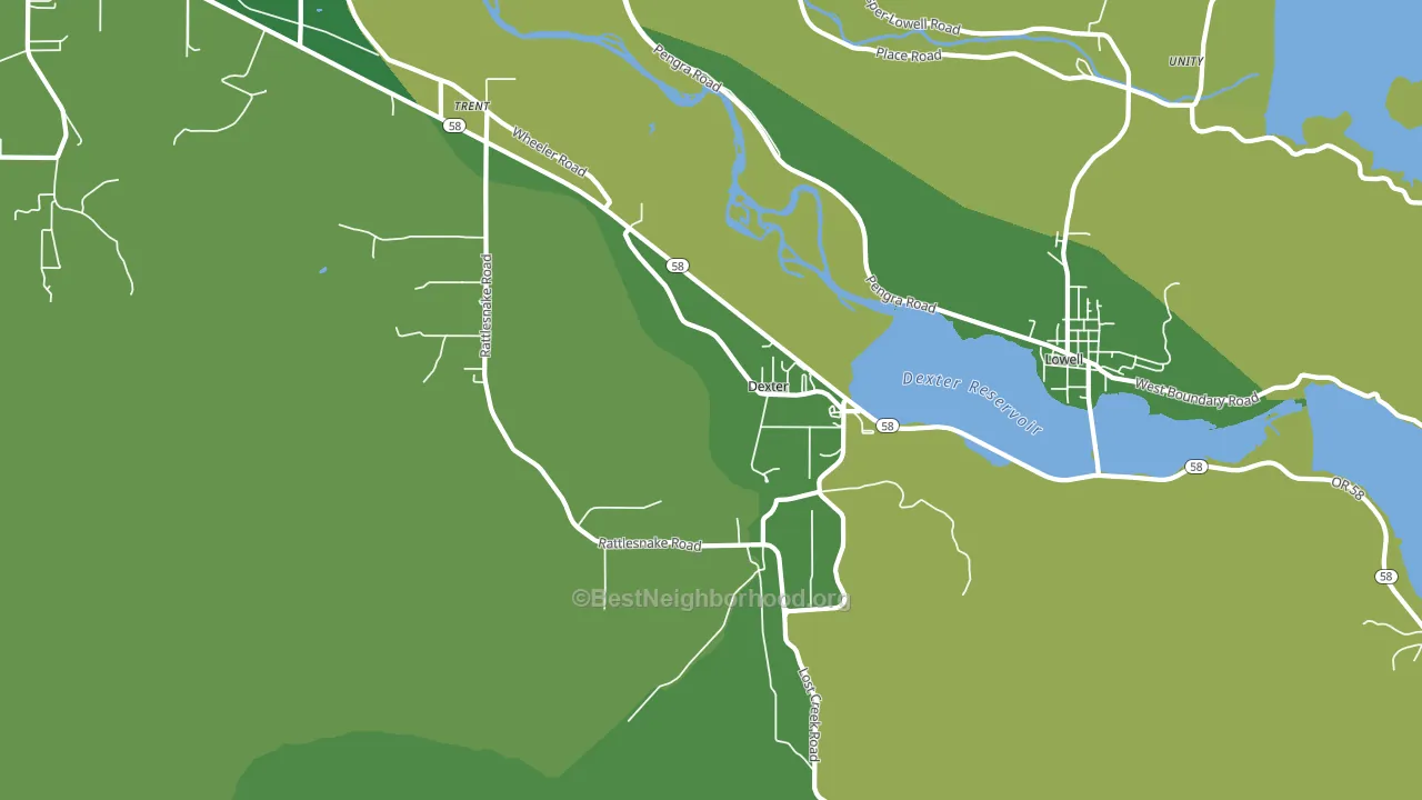 Dexter, OR block-group voter-turnout map