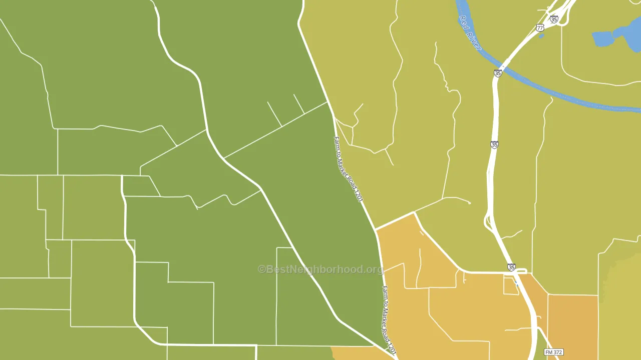 Dexter, TX block-group voter-turnout map