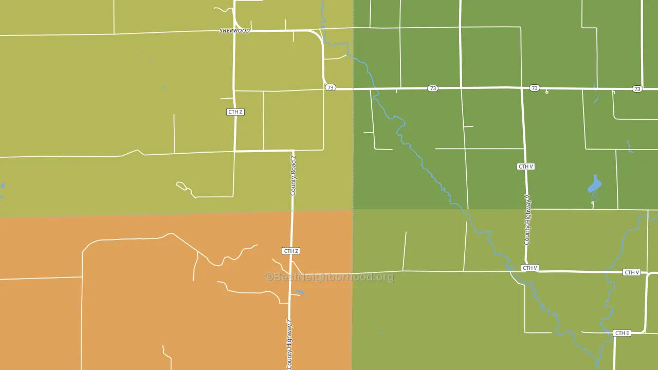 Dexterville, WI block-group voter-turnout map