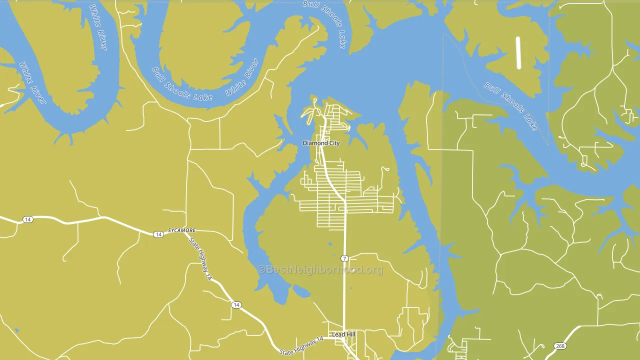 Diamond City, AR block-group voter-turnout map