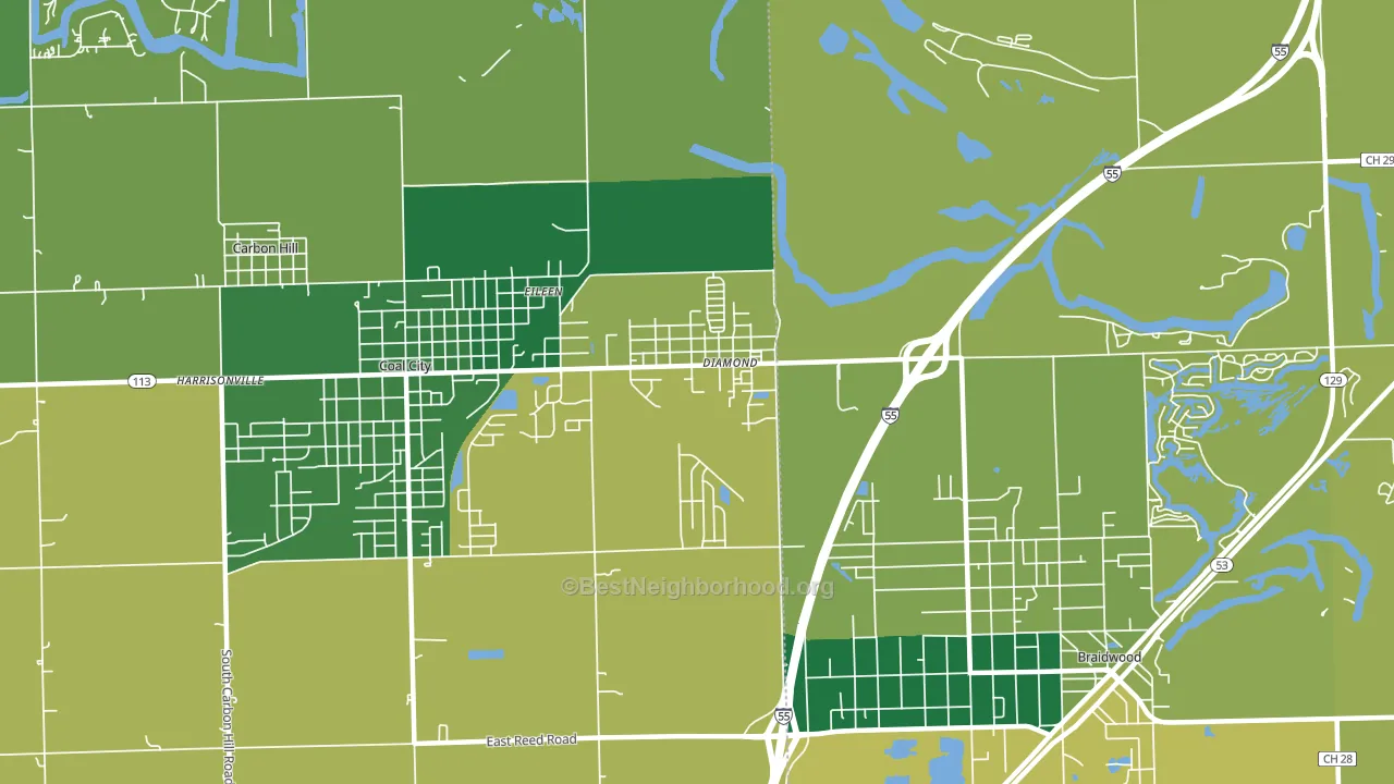 Diamond, IL block-group voter-turnout map