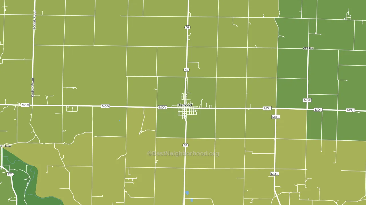 Diamond, MO block-group voter-turnout map