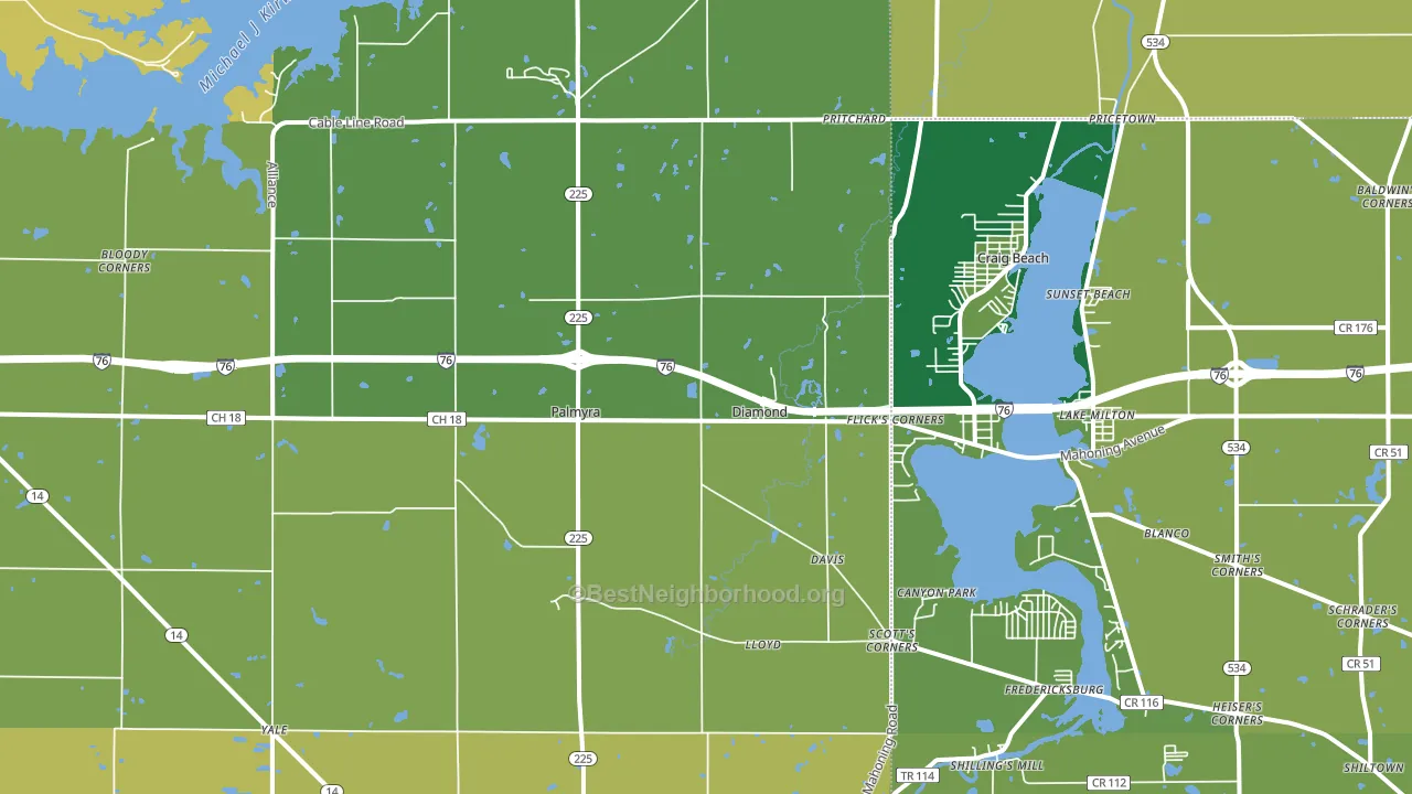 Diamond, OH block-group voter-turnout map