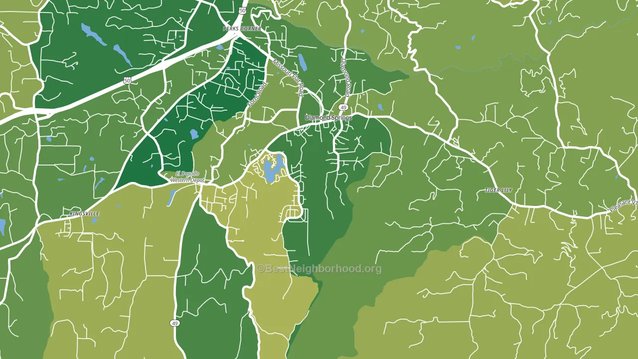 Diamond Springs, CA block-group voter-turnout map